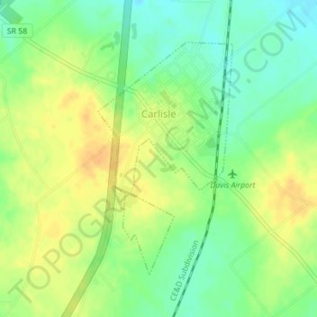 Carlisle topographic map, elevation, terrain