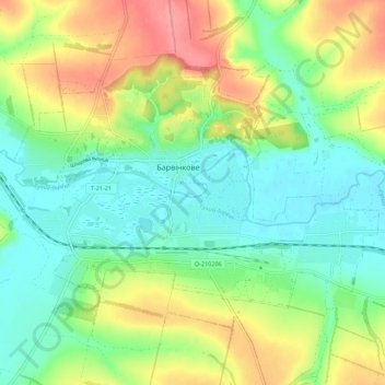 Барвенково topographic map, elevation, terrain