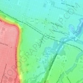 Rosedale topographic map, elevation, terrain