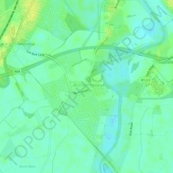 Bishopthorpe topographic map, elevation, terrain