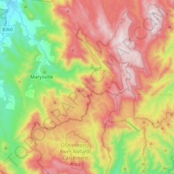 Marysville topographic map, elevation, terrain