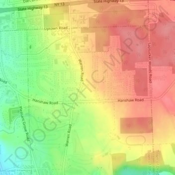 Northeast Ithaca topographic map, elevation, terrain