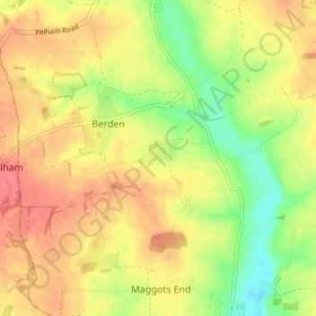 Berden topographic map, elevation, terrain