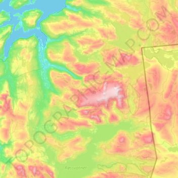 Nordland topographic map, elevation, terrain