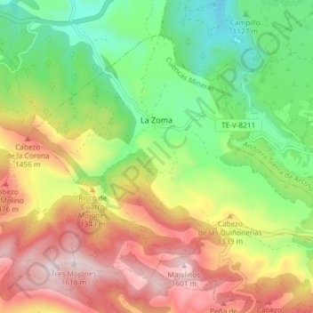 La Zoma topographic map, elevation, terrain