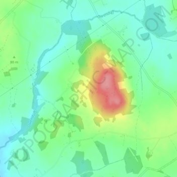 Tinnacarrick topographic map, elevation, terrain