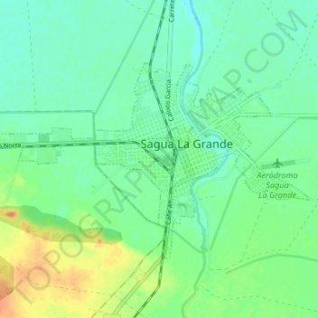 Ciudad de Sagua la Grande topographic map, elevation, terrain