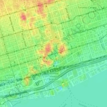 Financial District topographic map, elevation, terrain