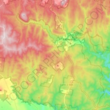 Blackwood topographic map, elevation, terrain
