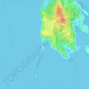 Eatons Neck topographic map, elevation, terrain