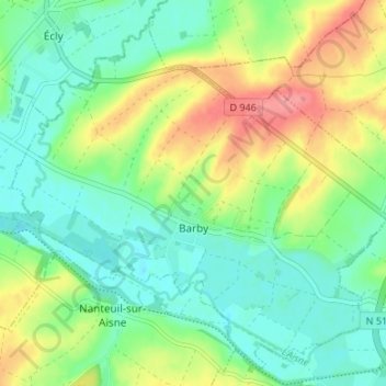 Barby topographic map, elevation, terrain