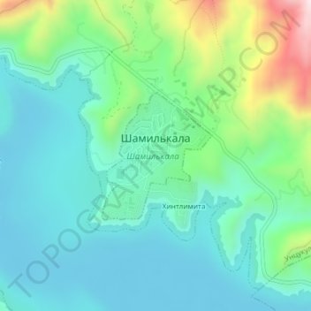 Shamilkala topographic map, elevation, terrain