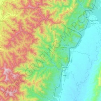 Tengnoupal topographic map, elevation, terrain