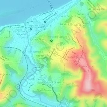 Moacir Brotas topographic map, elevation, terrain