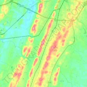 South Cleveland topographic map, elevation, terrain