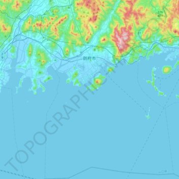 防府市 topographic map, elevation, terrain