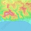 Topanga topographic map, elevation, terrain