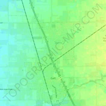 Galt topographic map, elevation, terrain