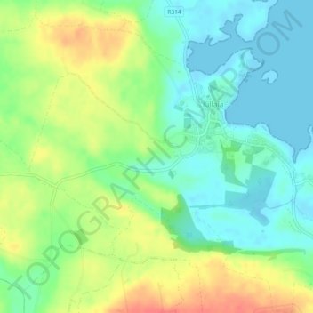 Killala topographic map, elevation, terrain
