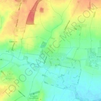 Toft topographic map, elevation, terrain