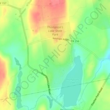 Thompson's Lake State Park topographic map, elevation, terrain