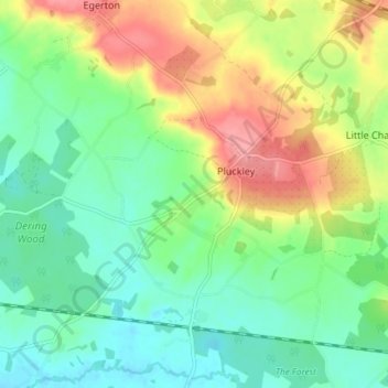 Pluckley topographic map, elevation, terrain