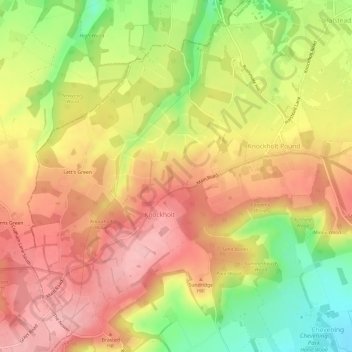 Knockholt topographic map, elevation, terrain