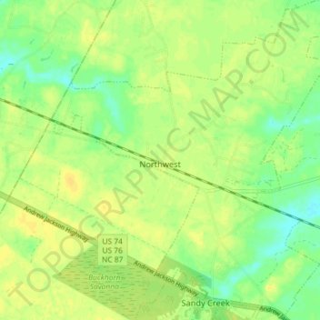 Northwest topographic map, elevation, terrain