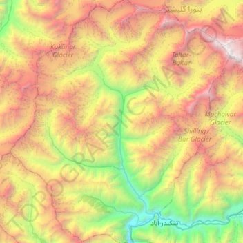Chalt Tehsil topographic map, elevation, terrain