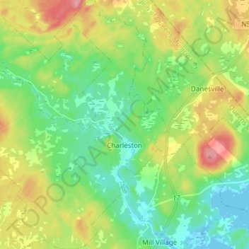 Charleston topographic map, elevation, terrain