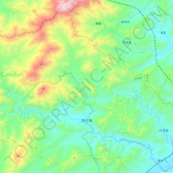 Gaocun topographic map, elevation, terrain