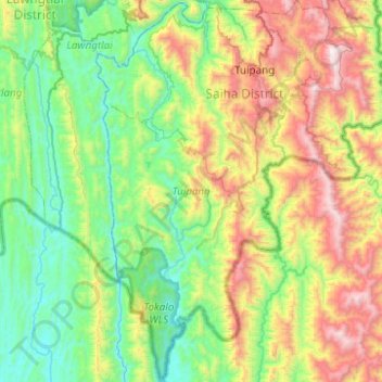 Tuipang topographic map, elevation, terrain