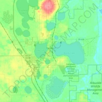 Frostproof topographic map, elevation, terrain