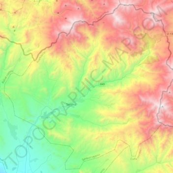 Shakhbuz Rayon topographic map, elevation, terrain