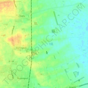 Dorrington topographic map, elevation, terrain