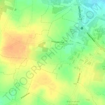 Kada Agrahara topographic map, elevation, terrain