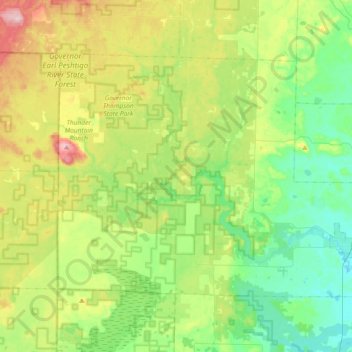 Town of Stephenson topographic map, elevation, terrain