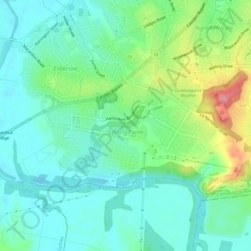 Spring Farm topographic map, elevation, terrain