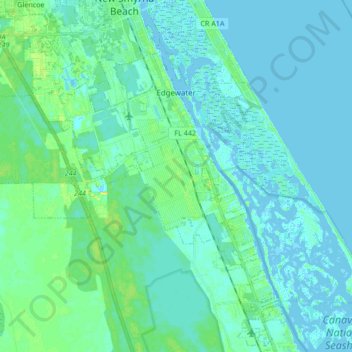 Edgewater topographic map, elevation, terrain