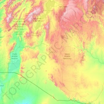 Borena topographic map, elevation, terrain