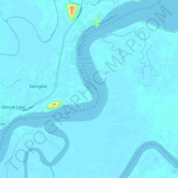 Muara Tebas topographic map, elevation, terrain