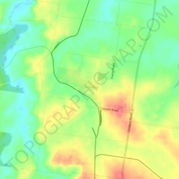 Cordalba topographic map, elevation, terrain