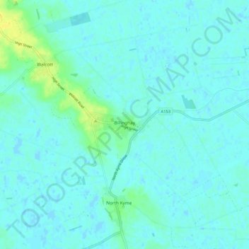 Billinghay topographic map, elevation, terrain