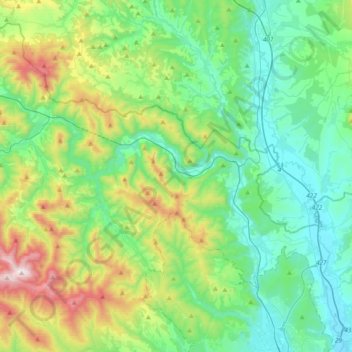 Black Mountain topographic map, elevation, terrain