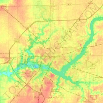 Decatur topographic map, elevation, terrain