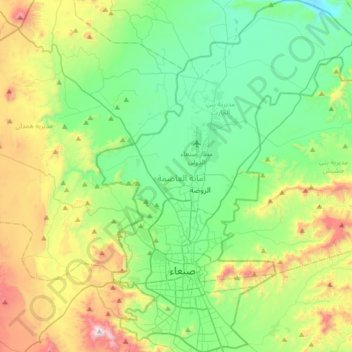 Amanat Al Asimah topographic map, elevation, terrain