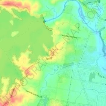 Joyner topographic map, elevation, terrain