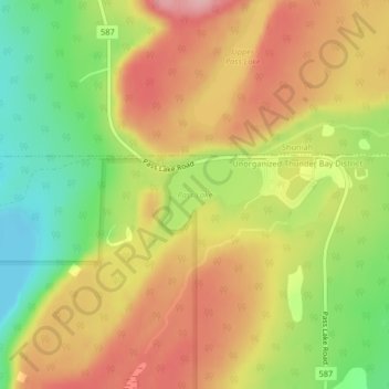 Pass Lake topographic map, elevation, terrain