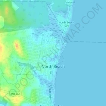 North Beach topographic map, elevation, terrain