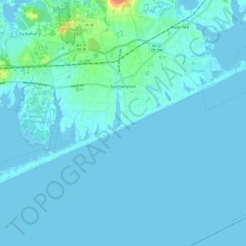 Village of Southampton topographic map, elevation, terrain